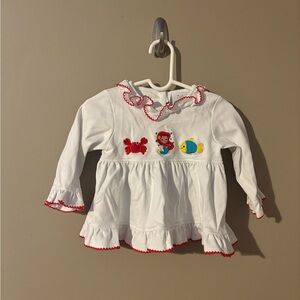 Stitchy Fish Little Mermaid Character 12 Month Girls Dress 100% Cotton